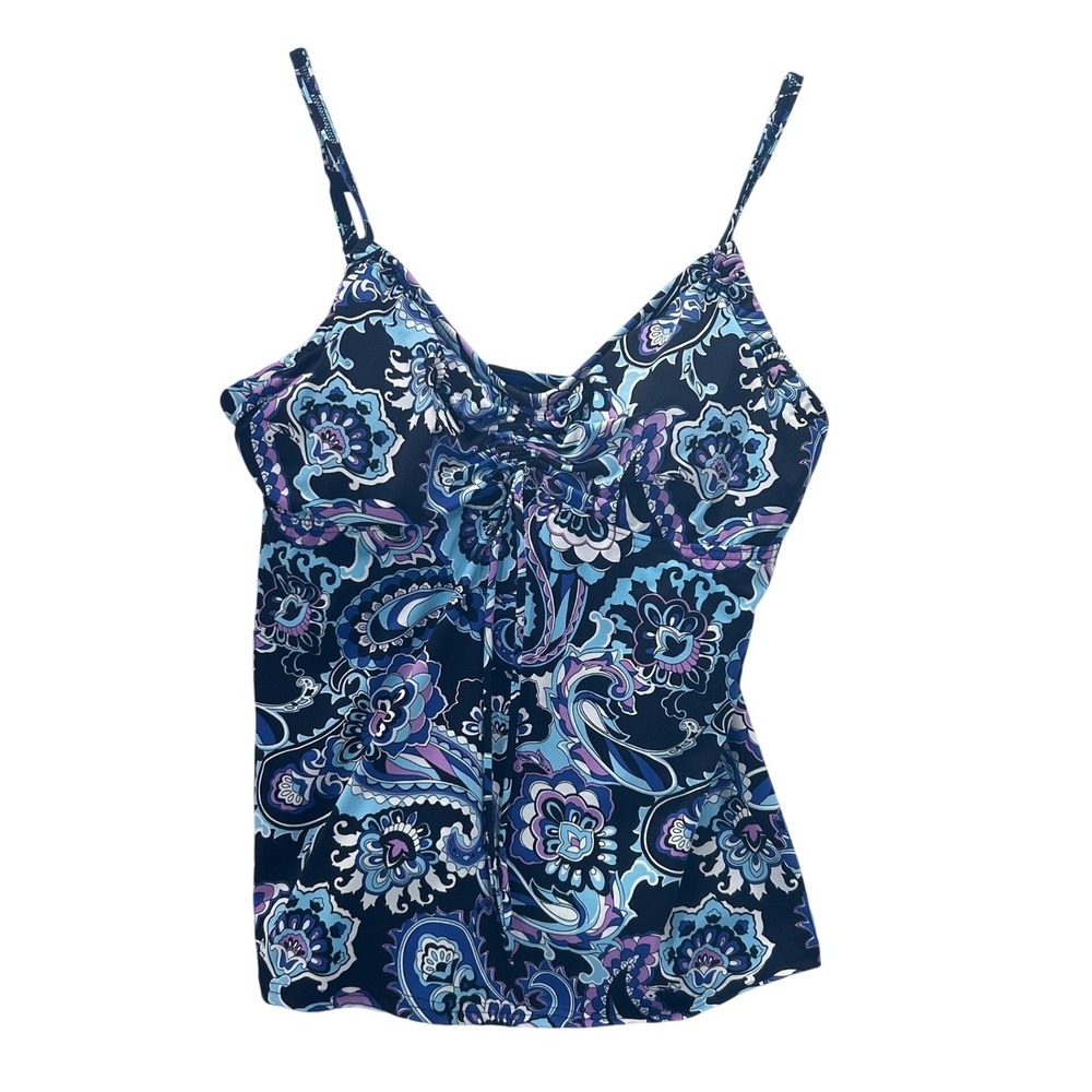 Lands End Swim Top Blue 10